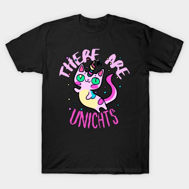 Cute Crazy Psycedelic Unicorn Cat Chimaera Artwork T-Shirt by maxdax